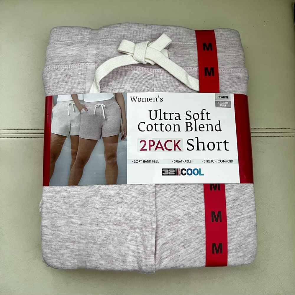 32 Degrees Cool Ladies’ Ultra Soft Cotton Blend 2-Pack Short, M - Picture 6 of 6
